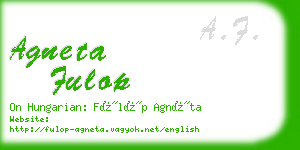agneta fulop business card