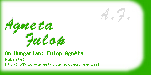 agneta fulop business card